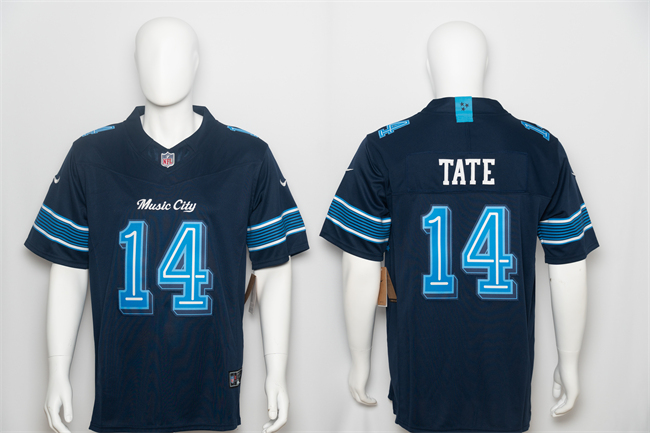 Men's Navy Tennessee Titans #14 Carnell Tate 2026 F.U.S.E. 'Music City' Rivalries Collection Limited Stitched Football Jersey